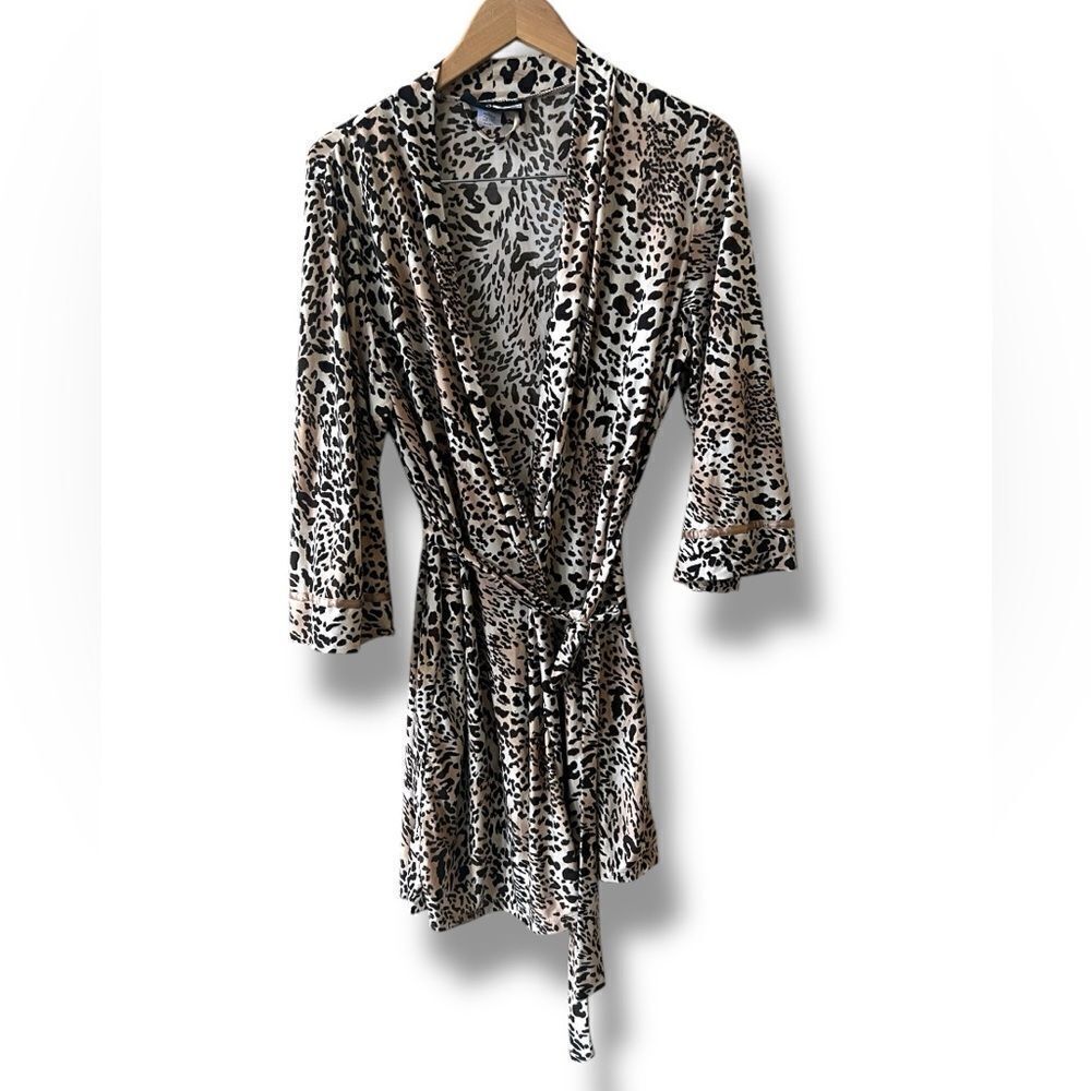 Studio Donatella Leopard Print Robe Sz L/XL NWOT
